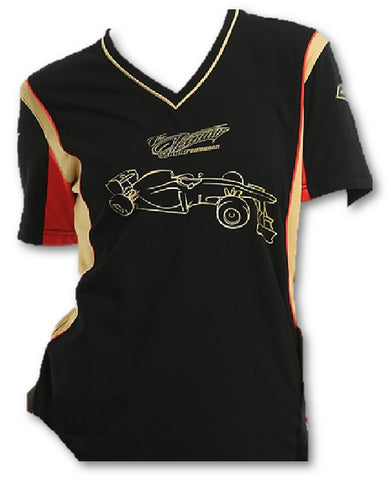 T-SHIRT Tee Ladies Formula One 1 Lotus F1 Team NEW! Iceman Raikkonen Black Large