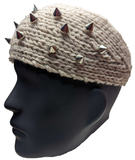 * HEADBAND Cream Spike Sweatband Crochet Head Punk Warm Winter Gift NEW! W51016