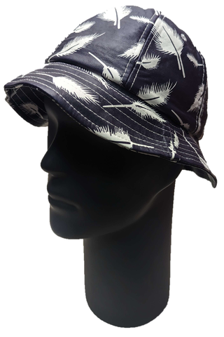 HAT Feather Print Bucket Purple Summer Sun Protection Size: One Size SF112020