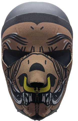 Printed Brown Demon Hog Novelty Face Ski Mask - Gift