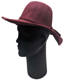 Burgundy Floppy Brim Fedora Hat - Sun Protection - One Size