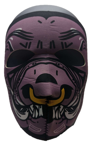 Printed Purple Demon Hog Novelty Face Ski Mask - Gift