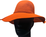 ** HAT Floppy Fedora Orange LADIES Felt Summer Sun Protection NEW TH01801