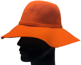 ** HAT Floppy Fedora Orange LADIES Felt Summer Sun Protection NEW TH01801