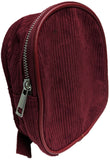 Mini Backpack Zip Burgundy Red Corduroy - Small Rucksack Lined Holiday Bag