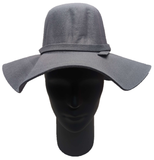 Grey Floppy Brim Fedora Hat - Sun Protection - TH13301 - One Size
