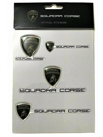 Official Automobili Lamborghini Squadra Corse 3D Decals/Stickers - Pack of 4