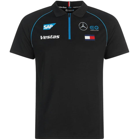 Mercedes - Benz EQ Formula E Black Zip Polo Shirt - Size: Mens