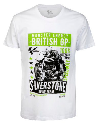 MotoGP Bike Monster Grand Pri Silverstone Speed-2022-T-Shirt White-Size: Mens