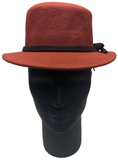 ** HAT Felt Banded Boater Red Unisex Fashion Summer Sun Protection NEW! TH26020