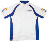 RACE SHIRT Suzuki Motorsport Team NEW Sponsor Shortsleeve White & Blue