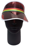 Premium Unisex Red Green and Gold Striped Visor Cap Summer Sun Shade One Size